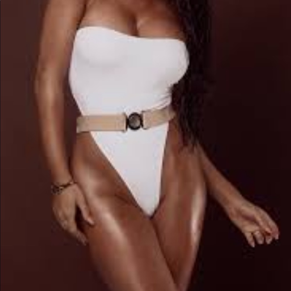 White Amara Belted One Piece